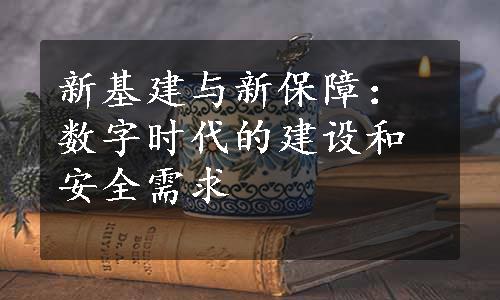 新基建与新保障：数字时代的建设和安全需求