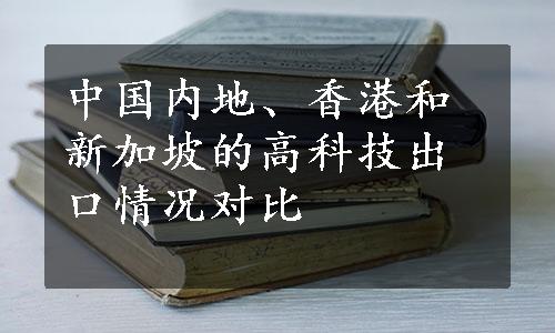 中国内地、香港和新加坡的高科技出口情况对比