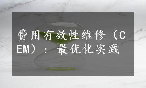 费用有效性维修（CEM）: 最优化实践