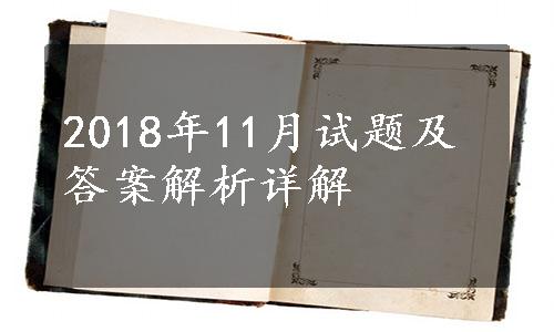 2018年11月试题及答案解析详解