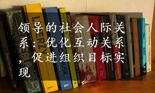 领导的社会人际关系：优化互动关系，促进组织目标实现