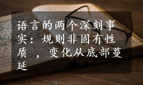 语言的两个深刻事实：规则非固有性质 ，变化从底部蔓延