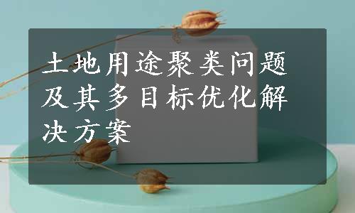 土地用途聚类问题及其多目标优化解决方案