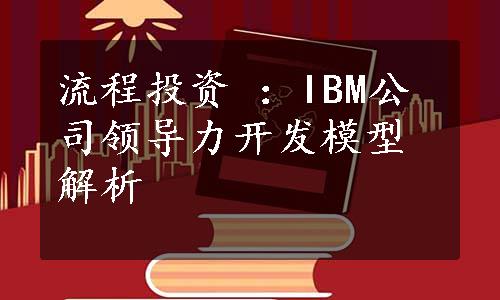 流程投资 ：IBM公司领导力开发模型解析