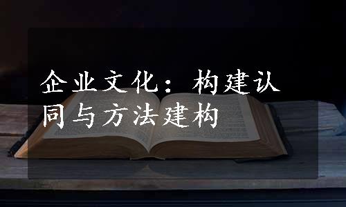 企业文化：构建认同与方法建构