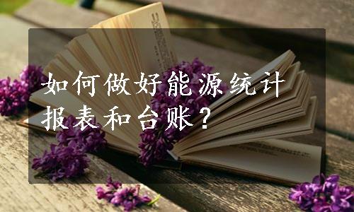 如何做好能源统计报表和台账？