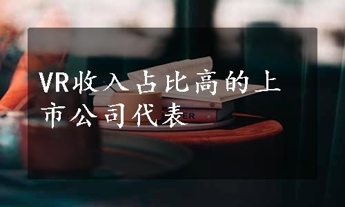 VR收入占比高的上市公司代表