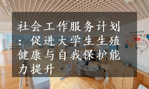 社会工作服务计划：促进大学生生殖健康与自我保护能力提升