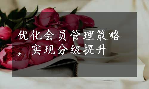 优化会员管理策略，实现分级提升