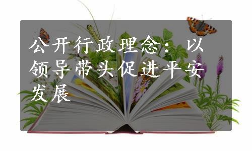 公开行政理念：以领导带头促进平安发展