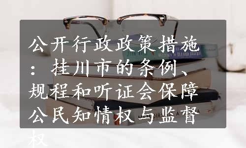 公开行政政策措施：挂川市的条例、规程和听证会保障公民知情权与监督权