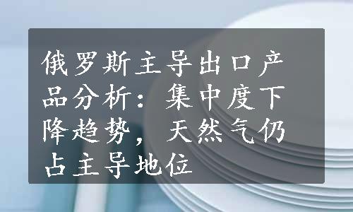 俄罗斯主导出口产品分析：集中度下降趋势，天然气仍占主导地位