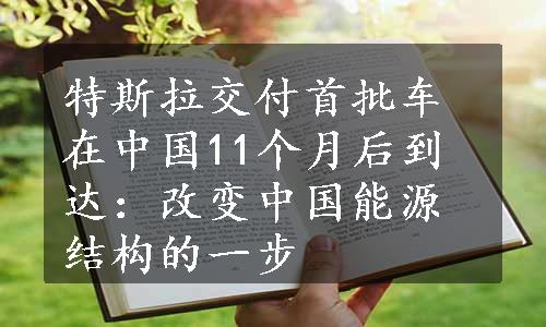 特斯拉交付首批车在中国11个月后到达：改变中国能源结构的一步