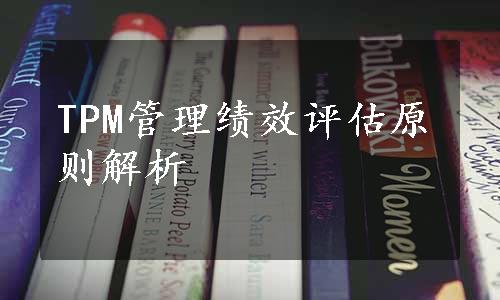 TPM管理绩效评估原则解析