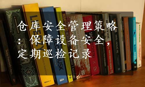 仓库安全管理策略：保障设备安全，定期巡检记录