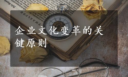 企业文化变革的关键原则