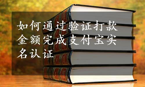 如何通过验证打款金额完成支付宝实名认证