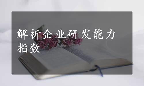 解析企业研发能力指数