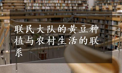 联民大队的黄豆种植与农村生活的联系