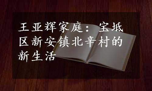 王亚辉家庭：宝坻区新安镇北辛村的新生活