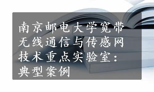 南京邮电大学宽带无线通信与传感网技术重点实验室：典型案例