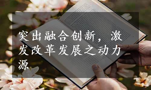 突出融合创新，激发改革发展之动力源