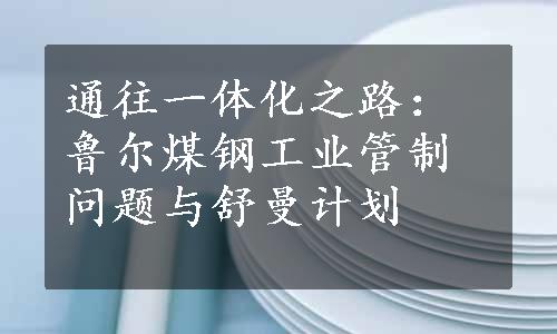 通往一体化之路：鲁尔煤钢工业管制问题与舒曼计划