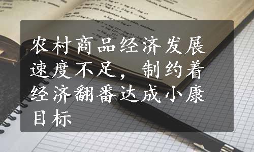 农村商品经济发展速度不足，制约着经济翻番达成小康目标