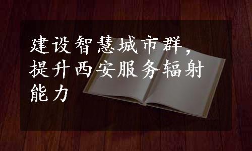 建设智慧城市群，提升西安服务辐射能力