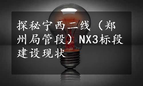 探秘宁西二线（郑州局管段）NX3标段建设现状