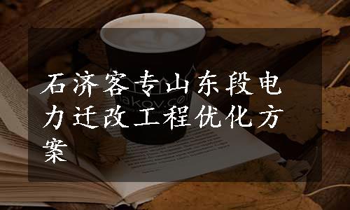 石济客专山东段电力迁改工程优化方案