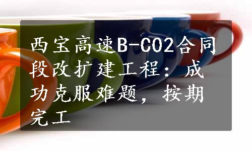 西宝高速B-C02合同段改扩建工程：成功克服难题，按期完工