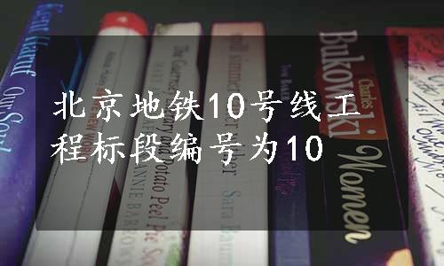 北京地铁10号线工程标段编号为10