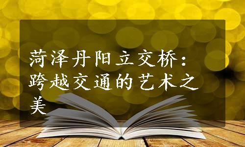 菏泽丹阳立交桥：跨越交通的艺术之美