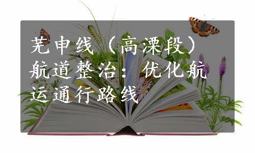 芜申线（高溧段）航道整治：优化航运通行路线