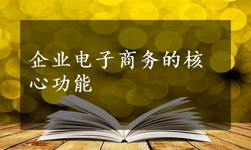 企业电子商务的核心功能