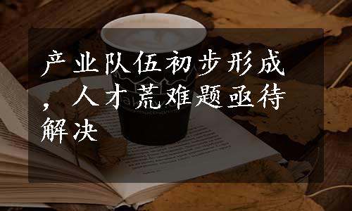 产业队伍初步形成，人才荒难题亟待解决