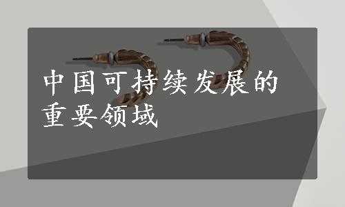 中国可持续发展的重要领域