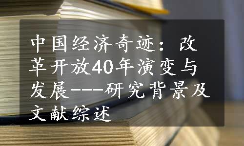 中国经济奇迹：改革开放40年演变与发展---研究背景及文献综述