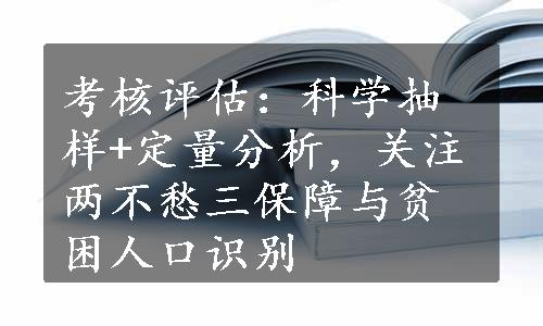 考核评估：科学抽样+定量分析，关注两不愁三保障与贫困人口识别