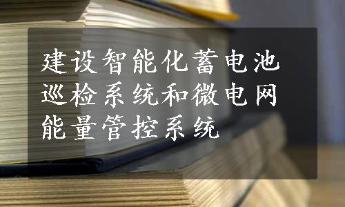 建设智能化蓄电池巡检系统和微电网能量管控系统