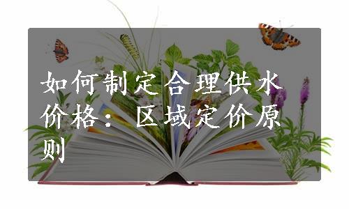 如何制定合理供水价格：区域定价原则