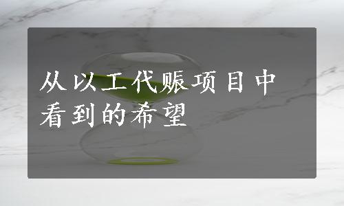 从以工代赈项目中看到的希望