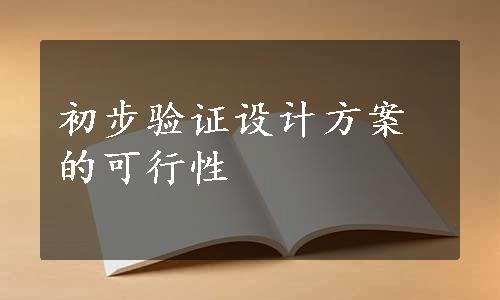 初步验证设计方案的可行性