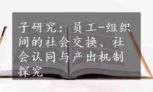 子研究：员工-组织间的社会交换、社会认同与产出机制探究