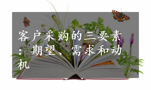 客户采购的三要素：期望、需求和动机