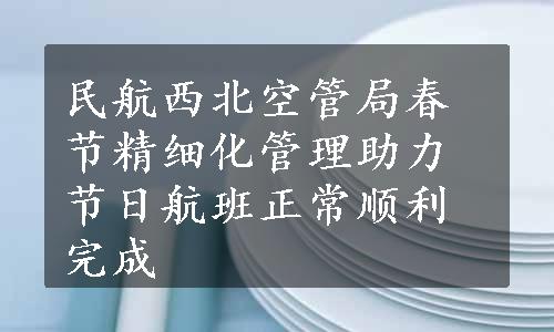 民航西北空管局春节精细化管理助力节日航班正常顺利完成