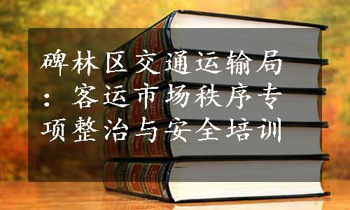 碑林区交通运输局：客运市场秩序专项整治与安全培训