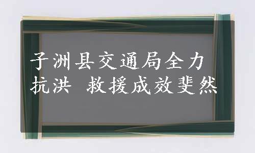 子洲县交通局全力抗洪 救援成效斐然