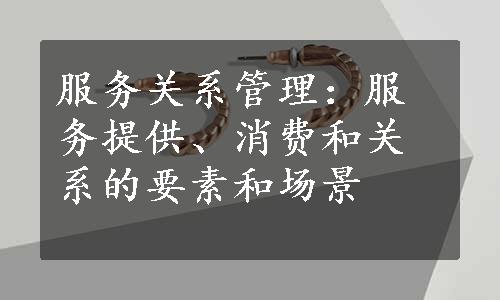 服务关系管理：服务提供、消费和关系的要素和场景